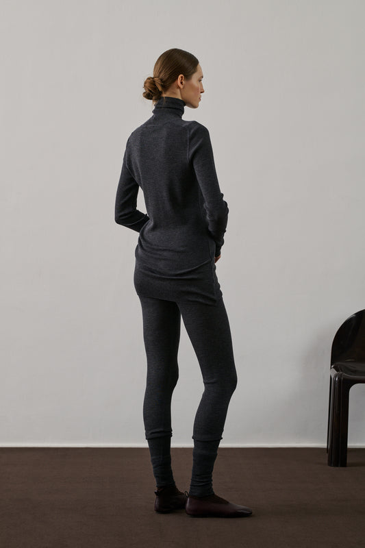 Legging Gill - Gris Chiné Foncé - Laine - Femme