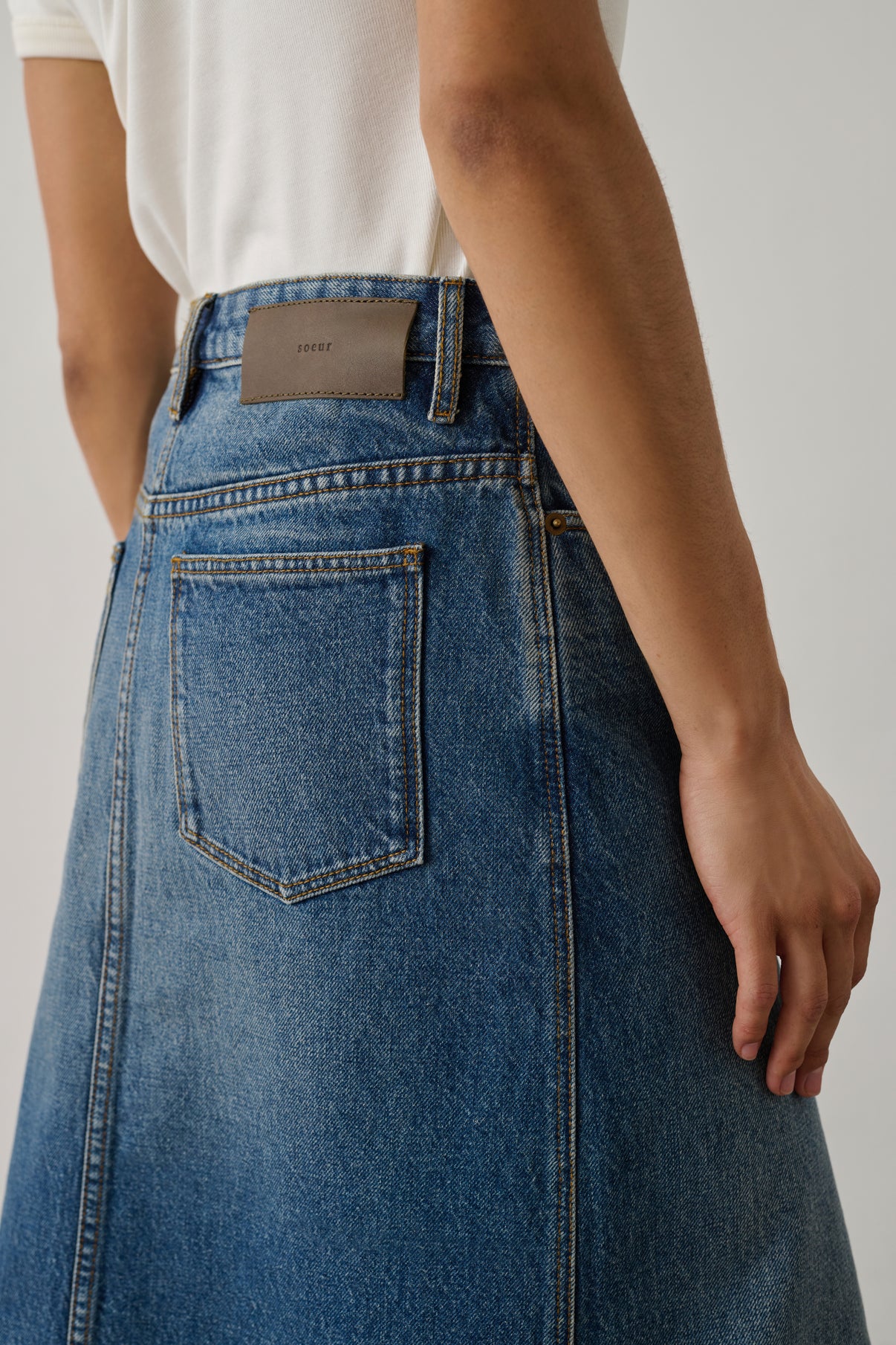 Jupe Halo - Bleu - Coton - Femme vue 4